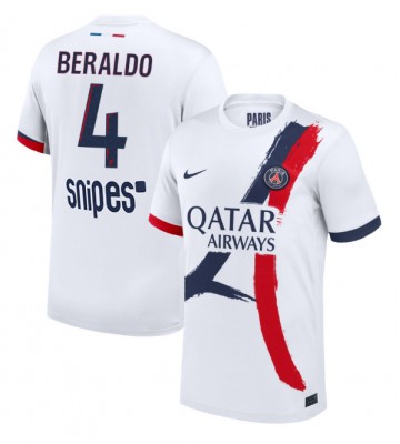 Paris Saint-Germain Lucas Beraldo #4 Udebanetrøje 2025-26 Kortærmet